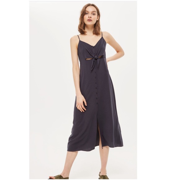 Topshop Dresses & Skirts - Topshop Knot Front Midi Slip Dress
